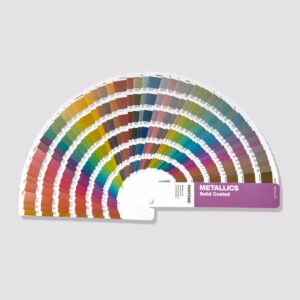 Pantone Metallics Coated PMS Guide fanned to show full range